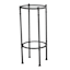 2-Tier Tempered Glass Top with Metal Black Frame Accent Table